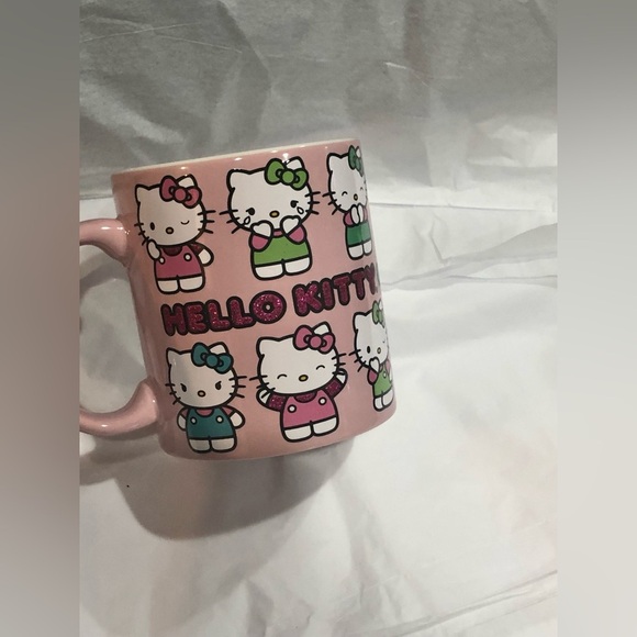 Hello Kitty Pink glitter hello kitty monogram coffee mug cup new - Picture 3 of 16